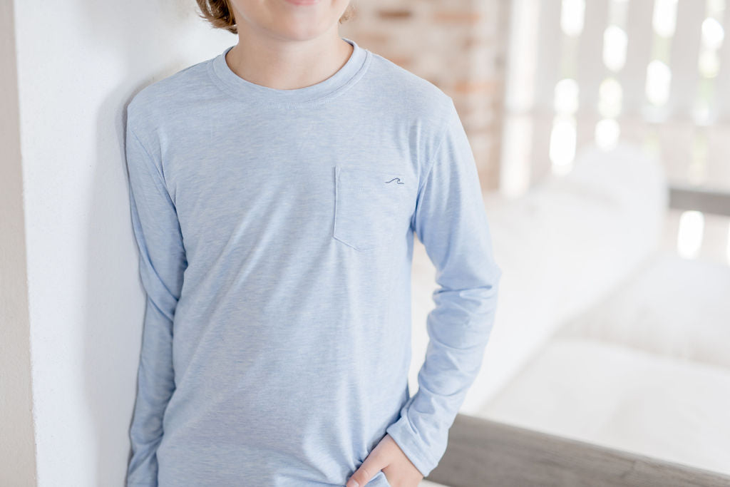 Kids Bamboo Heathered Long Sleeve Tee