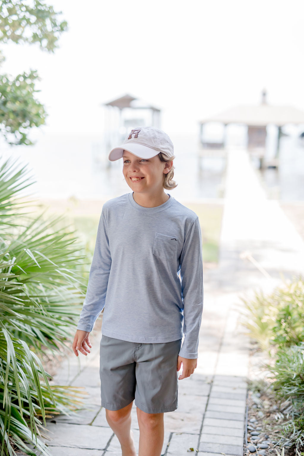 Kids Bamboo Heathered Long Sleeve Tee